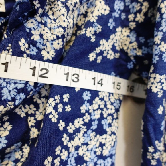 Fashion Nova Dress Womens Medium Blue Floral Mini Ruched Bodycon Stretch‎ - Picture 4 of 10